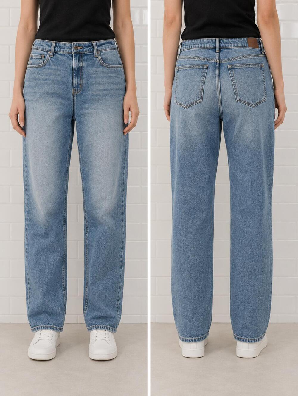 Carly Jean Los Angeles Light Wash Blue Denim High Waist Straight Leg Jeans